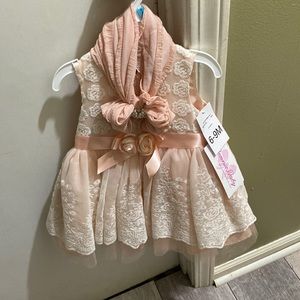 Peach baby girl dress 6-9 months